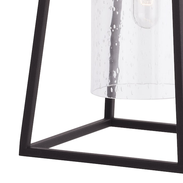 Nash 6.5-in Black Outdoor Modern Wall Lantern, Dusk To Dawn Photocell